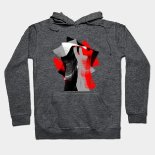 dancing abstract red black white grey digital art Hoodie